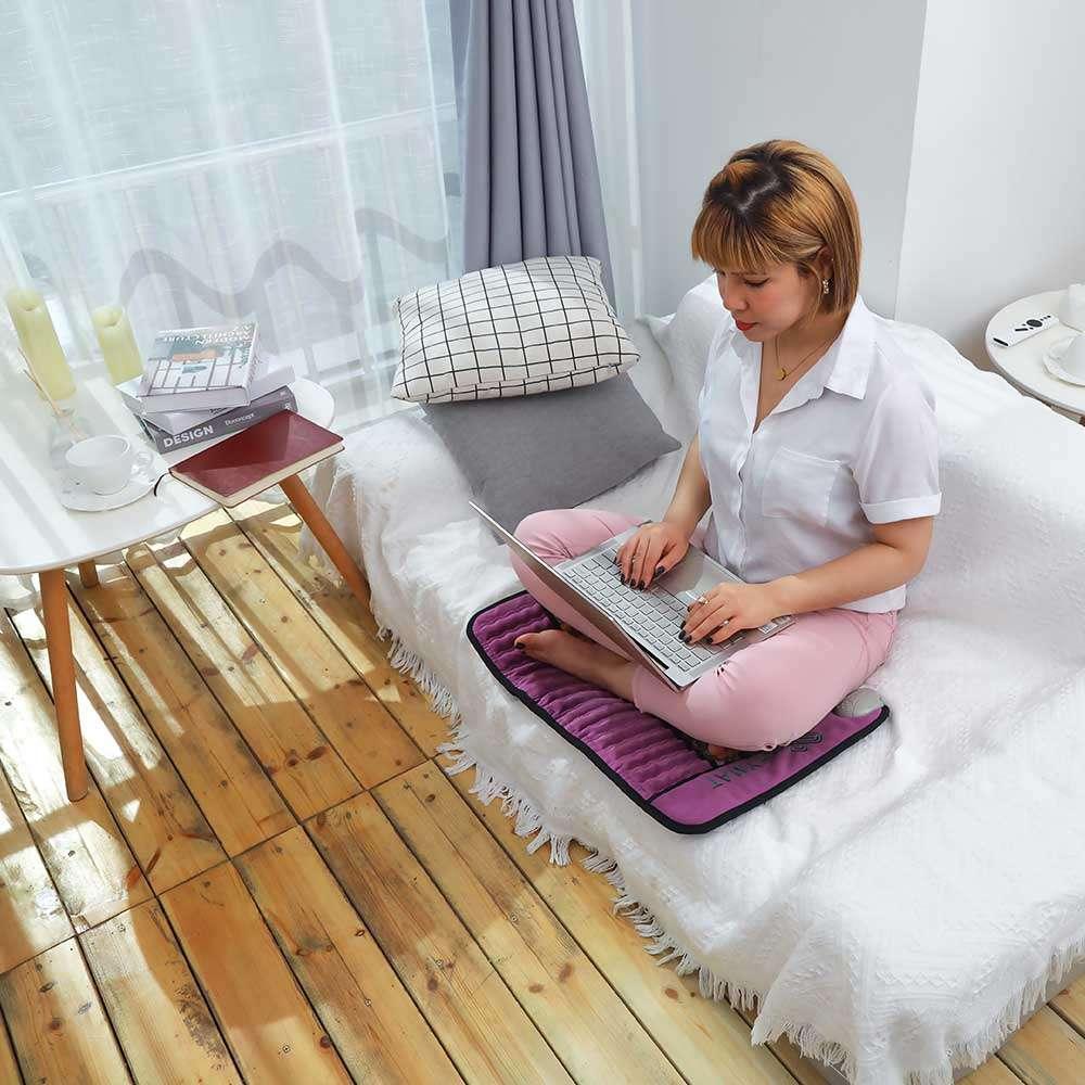 use purple crystal heating pad on sofa