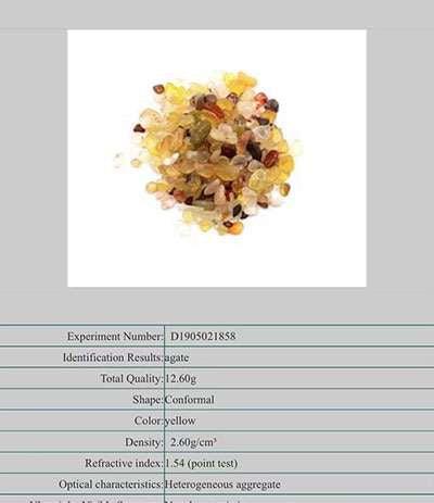 Yellow Agate Certificate